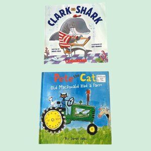 Pete the Cat Old MacDonald Had a Farm plus Clark the Shark Children’s Books